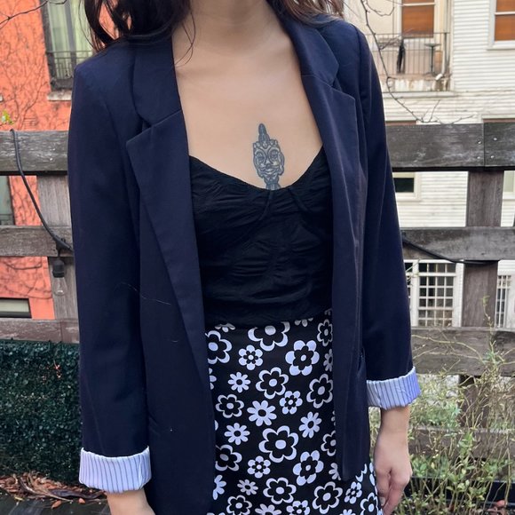 Urban Outfitters Silence + Noise Chic French Navy Blazer Size M - Picture 1 of 6